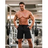 COOFANDY Mens Athletic Shorts 7″ Quick Dry Stretch Gym Workout Shorts | Classic 7 Inch Inseam, Functional Side Pockets and Back Zipper Pocket, Moisture Wicking, Active Fitness Training Sportswear(Black/Olive Green)
