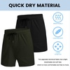 COOFANDY Mens Athletic Shorts 7″ Quick Dry Stretch Gym Workout Shorts | Classic 7 Inch Inseam, Functional Side Pockets and Back Zipper Pocket, Moisture Wicking, Active Fitness Training Sportswear(Black/Olive Green)