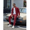 COOFANDY Men’s Athletic Tracksuit 2 Piece Sweat Suits Jacket and Pants Set | Tennis Sport Jogging Outfit, Leisure Casual Style, Full Zip Design, Lightweight and Breathable Fabric, Fashion Streetwear(Wine Red)
