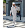 COOFANDY Men’s Athletic Tracksuit 2 Piece Sweat Suits Jacket and Pants Set | Tennis Sport Jogging Outfit, Leisure Casual Style, Full Zip Design, Lightweight and Breathable Fabric, Fashion Streetwear(Light Gray)