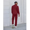 COOFANDY Men’s Athletic Tracksuit 2 Piece Sweat Suits Jacket and Pants Set | Tennis Sport Jogging Outfit, Leisure Casual Style, Full Zip Design, Lightweight and Breathable Fabric, Fashion Streetwear(Wine Red)