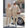 COOFANDY Men’s Athletic Tracksuit 2 Piece Sweat Suits Jacket and Pants Set | Tennis Sport Jogging Outfit, Leisure Casual Style, Full Zip Design, Lightweight and Breathable Fabric, Fashion Streetwear(Khaki)