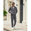 COOFANDY Men’s Athletic Tracksuit 2 Piece Sweat Suits Jacket and Pants Set | Tennis Sport Jogging Outfit, Leisure Casual Style, Full Zip Design, Lightweight and Breathable Fabric, Fashion Streetwear(Dark Gray)