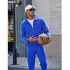 COOFANDY Men’s Athletic Tracksuit 2 Piece Sweat Suits Jacket and Pants Set | Tennis Sport Jogging Outfit, Leisure Casual Style, Full Zip Design, Lightweight and Breathable Fabric, Fashion Streetwear(Blue)