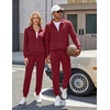 COOFANDY Men’s Athletic Tracksuit 2 Piece Sweat Suits Jacket and Pants Set | Tennis Sport Jogging Outfit, Leisure Casual Style, Full Zip Design, Lightweight and Breathable Fabric, Fashion Streetwear(Wine Red)