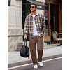 COOFANDY Mens Cargo Pants Casual Hiking Sweatpants Drawstring Straight Joggers Athletic Trousers with Pockets(Brown)