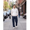 COOFANDY Mens Cargo Pants Casual Hiking Sweatpants Drawstring Straight Joggers Athletic Trousers with Pockets(Dark Blue)