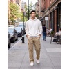 COOFANDY Mens Cargo Pants Casual Hiking Sweatpants Drawstring Straight Joggers Athletic Trousers with Pockets(Khaki)