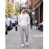 COOFANDY Mens Cargo Pants Casual Hiking Sweatpants Drawstring Straight Joggers Athletic Trousers with Pockets(Light Grey)