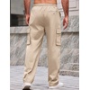 COOFANDY Mens Cargo Pants Casual Hiking Sweatpants Drawstring Straight Joggers Athletic Trousers with Pockets(Moon Grey)