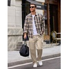 COOFANDY Mens Cargo Pants Casual Hiking Sweatpants Drawstring Straight Joggers Athletic Trousers with Pockets(Moon Grey)