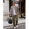 COOFANDY Mens Cargo Pants Casual Hiking Sweatpants Drawstring Straight Joggers Athletic Trousers with Pockets(Olive Green)
