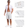 COOFANDY Men’s Casual Cotton Linen Shorts Elastic Waist Drawstring Shorts | Stretch Linen Chino, Lightweight Breathable, Flat Front, Phone Pockets, Regular Fit, 9 Inch Inseam, Summer Beach Vacation(White)