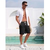 COOFANDY Men’s Casual Cotton Linen Shorts Elastic Waist Drawstring Shorts | Stretch Linen Chino, Lightweight Breathable, Flat Front, Phone Pockets, Regular Fit, 9 Inch Inseam, Summer Beach Vacation(Black)