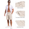 COOFANDY Men’s Casual Cotton Linen Shorts Elastic Waist Drawstring Shorts | Stretch Linen Chino, Lightweight Breathable, Flat Front, Phone Pockets, Regular Fit, 9 Inch Inseam, Summer Beach Vacation(Linen Khaki)