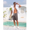 COOFANDY Men’s Casual Cotton Linen Shorts Elastic Waist Drawstring Shorts | Stretch Linen Chino, Lightweight Breathable, Flat Front, Phone Pockets, Regular Fit, 9 Inch Inseam, Summer Beach Vacation(Dark Grey)