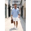 COOFANDY Men’s Casual Cotton Linen Shorts Elastic Waist Drawstring Shorts | Stretch Linen Chino, Lightweight Breathable, Flat Front, Phone Pockets, Regular Fit, 9 Inch Inseam, Summer Beach Vacation(White)