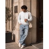 COOFANDY Mens Crewneck Sweatshirt Lightweight Casual Fall Winter Pullovers | Soft and Lightweight, Solid Color, Classic Fit, Gender-neutral, Home and Outdoor, Fall Winter(White)