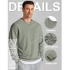 COOFANDY Mens Crewneck Sweatshirt Lightweight Casual Fall Winter Pullovers | Soft and Lightweight, Solid Color, Classic Fit, Gender-neutral, Home and Outdoor, Fall Winter(Stonewashed Green)