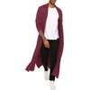COOFANDY Men’s Lightweight Ruffle Shawl Collar Cardigan Open Front Long Length Drape Cape Overcoat(Red)