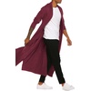 COOFANDY Men’s Lightweight Ruffle Shawl Collar Cardigan Open Front Long Length Drape Cape Overcoat(Red)