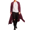 COOFANDY Men’s Lightweight Ruffle Shawl Collar Cardigan Open Front Long Length Drape Cape Overcoat(Red)