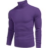 COOFANDY Mens Ribbed Slim Fit Knitted Pullover Casual Turtleneck Sweater | Premium anti-shrink knit turtleneck. Soft, warm & stretchy—perfect for casual, work or outdoor wear in fall/winter.(Dark Purple)