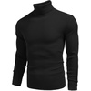 COOFANDY Mens Ribbed Slim Fit Knitted Pullover Casual Turtleneck Sweater | Premium anti-shrink knit turtleneck. Soft, warm & stretchy—perfect for casual, work or outdoor wear in fall/winter.(Black)