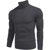 COOFANDY Mens Ribbed Slim Fit Knitted Pullover Casual Turtleneck Sweater | Premium anti-shrink knit turtleneck. Soft, warm & stretchy—perfect for casual, work or outdoor wear in fall/winter.(Charcoal Grey)