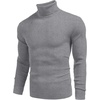 COOFANDY Mens Ribbed Slim Fit Knitted Pullover Casual Turtleneck Sweater | Premium anti-shrink knit turtleneck. Soft, warm & stretchy—perfect for casual, work or outdoor wear in fall/winter.(Medium Grey)