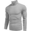 COOFANDY Mens Ribbed Slim Fit Knitted Pullover Casual Turtleneck Sweater | Premium anti-shrink knit turtleneck. Soft, warm & stretchy—perfect for casual, work or outdoor wear in fall/winter.(Grey)