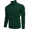 COOFANDY Mens Ribbed Slim Fit Knitted Pullover Casual Turtleneck Sweater | Premium anti-shrink knit turtleneck. Soft, warm & stretchy—perfect for casual, work or outdoor wear in fall/winter.(Hunter Green)
