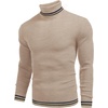 COOFANDY Mens Ribbed Slim Fit Knitted Pullover Casual Turtleneck Sweater | Premium anti-shrink knit turtleneck. Soft, warm & stretchy—perfect for casual, work or outdoor wear in fall/winter.(Khaki 2)