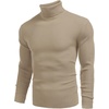 COOFANDY Mens Ribbed Slim Fit Knitted Pullover Casual Turtleneck Sweater | Premium anti-shrink knit turtleneck. Soft, warm & stretchy—perfect for casual, work or outdoor wear in fall/winter.(Camel Apricot)