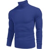 COOFANDY Mens Ribbed Slim Fit Knitted Pullover Casual Turtleneck Sweater | Premium anti-shrink knit turtleneck. Soft, warm & stretchy—perfect for casual, work or outdoor wear in fall/winter.(Blue)