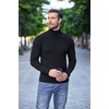 COOFANDY Mens Ribbed Slim Fit Knitted Pullover Casual Turtleneck Sweater | Premium anti-shrink knit turtleneck. Soft, warm & stretchy—perfect for casual, work or outdoor wear in fall/winter.(Black)