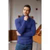 COOFANDY Mens Ribbed Slim Fit Knitted Pullover Casual Turtleneck Sweater | Premium anti-shrink knit turtleneck. Soft, warm & stretchy—perfect for casual, work or outdoor wear in fall/winter.(Blue)