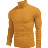 COOFANDY Mens Ribbed Slim Fit Knitted Pullover Casual Turtleneck Sweater | Premium anti-shrink knit turtleneck. Soft, warm & stretchy—perfect for casual, work or outdoor wear in fall/winter.(Yellow)