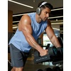 COOFANDY Mens Workout Tank Tops Cotton Cut Off Sleeveless Muscle Gym Shirts | Drop-Armhole Tank Top, Soft Breathable Cotton Fabric, Athletic Sleeveless Tee Shirt, Exercise Running Tank For Summer Beach(Blue)