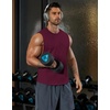COOFANDY Mens Workout Tank Tops Cotton Cut Off Sleeveless Muscle Gym Shirts | Drop-Armhole Tank Top, Soft Breathable Cotton Fabric, Athletic Sleeveless Tee Shirt, Exercise Running Tank For Summer Beach(Wine Red)