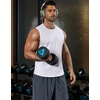 COOFANDY Mens Workout Tank Tops Cotton Cut Off Sleeveless Muscle Gym Shirts | Drop-Armhole Tank Top, Soft Breathable Cotton Fabric, Athletic Sleeveless Tee Shirt, Exercise Running Tank For Summer Beach(White)