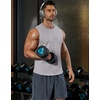 COOFANDY Mens Workout Tank Tops Cotton Cut Off Sleeveless Muscle Gym Shirts | Drop-Armhole Tank Top, Soft Breathable Cotton Fabric, Athletic Sleeveless Tee Shirt, Exercise Running Tank For Summer Beach(Grey)