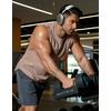 COOFANDY Mens Workout Tank Tops Cotton Cut Off Sleeveless Muscle Gym Shirts | Drop-Armhole Tank Top, Soft Breathable Cotton Fabric, Athletic Sleeveless Tee Shirt, Exercise Running Tank For Summer Beach(Khaki)