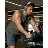 COOFANDY Mens Workout Tank Tops Cotton Cut Off Sleeveless Muscle Gym Shirts | Drop-Armhole Tank Top, Soft Breathable Cotton Fabric, Athletic Sleeveless Tee Shirt, Exercise Running Tank For Summer Beach(Army Green)