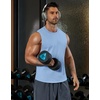 COOFANDY Mens Workout Tank Tops Cotton Cut Off Sleeveless Muscle Gym Shirts | Drop-Armhole Tank Top, Soft Breathable Cotton Fabric, Athletic Sleeveless Tee Shirt, Exercise Running Tank For Summer Beach(Blue)