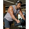 COOFANDY Mens Workout Tank Tops Cotton Cut Off Sleeveless Muscle Gym Shirts | Drop-Armhole Tank Top, Soft Breathable Cotton Fabric, Athletic Sleeveless Tee Shirt, Exercise Running Tank For Summer Beach(Grey)