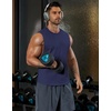 COOFANDY Mens Workout Tank Tops Cotton Cut Off Sleeveless Muscle Gym Shirts | Drop-Armhole Tank Top, Soft Breathable Cotton Fabric, Athletic Sleeveless Tee Shirt, Exercise Running Tank For Summer Beach(Navy)