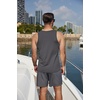 COOFANDY Men’s Workout Tank Tops UPF 50+ Sleeveless Gym Muscle Shirts Cooling Quick Dry Bodybuilding Tanks for Swim Beach(Pink/White/Dark Gray)