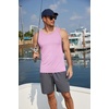 COOFANDY Men’s Workout Tank Tops UPF 50+ Sleeveless Gym Muscle Shirts Cooling Quick Dry Bodybuilding Tanks for Swim Beach(Pink/White/Dark Gray)