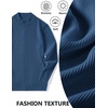 COOFANDY Mens Zip up Sweater Casual Knitted Cardigan Sweater Stand Collar | Textured Knitted, Two Deep Slanted Pockets, 2026 Fall Fashion, Soft Warm Sweater, Business Work Dress Long Sleeve Sweaters(Denim Blue)